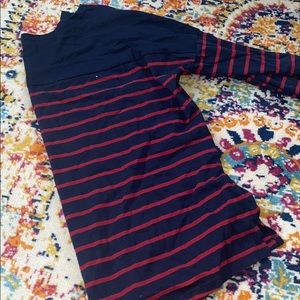 Navy and Red striped long sleeve shirt